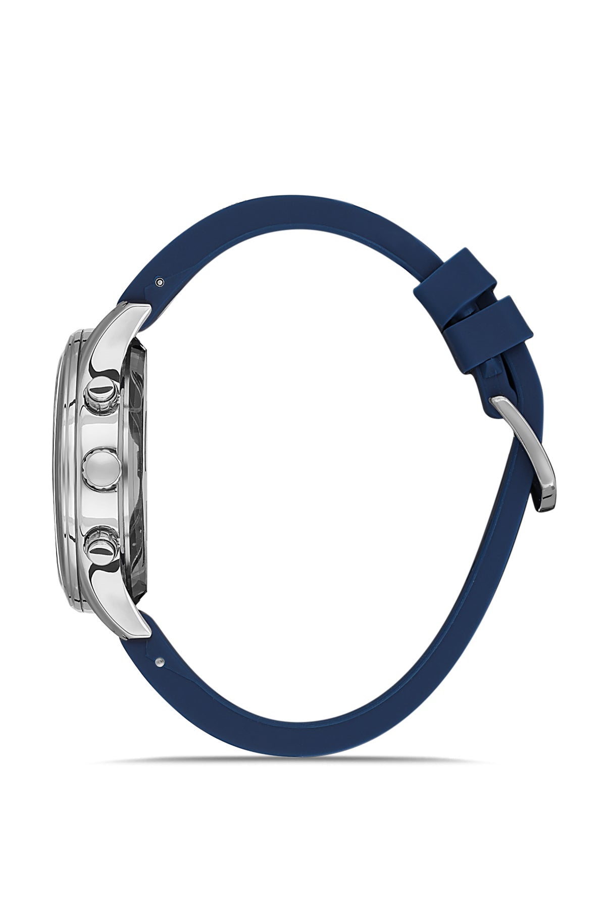 DAVID GUNER Men's Watch with Dark Blue Dial and Silicone Band