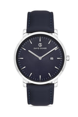 DAVID GUNER GÜMÜŞ KAPLAMALI MAVİ KADRANLI ERKEK KOL SAATİ DG-8287GB-L3
