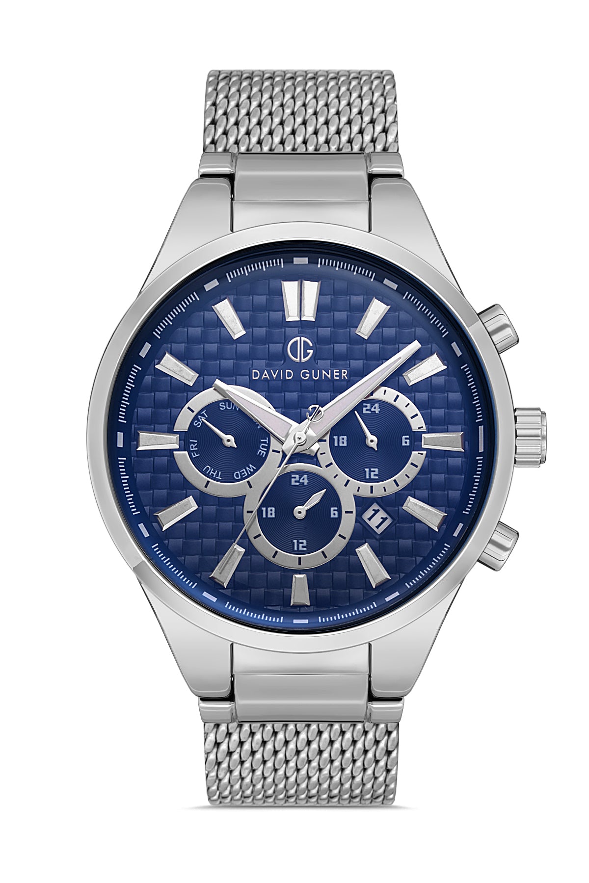 DAVID GUNER GÜMÜŞ KAPLAMALI MAVİ KADRANLI ERKEK KOL SAATİ - DG-8343GC-A3