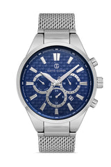 DAVID GUNER GÜMÜŞ KAPLAMALI MAVİ KADRANLI ERKEK KOL SAATİ - DG-8343GC-A3