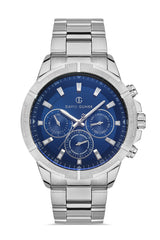 DAVID GUNER GÜMÜŞ KAPLAMALI MAVİ KADRANLI ERKEK KOL SAATİ DG-8357GA-A3