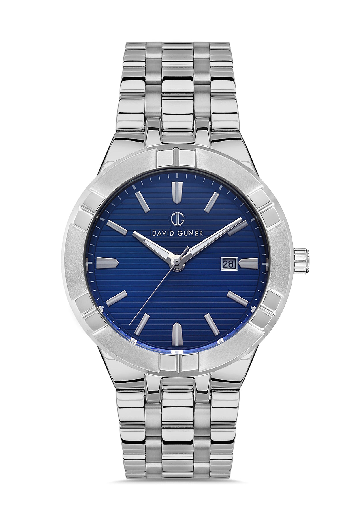 DAVID GUNER GÜMÜŞ KAPLAMALI MAVİ KADRANLI ERKEK KOL SAATİ - DG-8388GA-A3