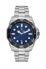 DAVID GUNER GÜMÜŞ KAPLAMALI MAVİ KADRANLI ERKEK KOL SAATİ - DG-8394GA-A3