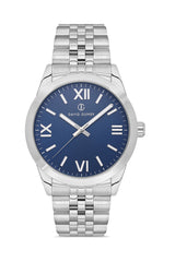 DAVID GUNER Gümüş Kaplamalı Mavi Kadranlı Erkek Kol Saati - DG-8502GA-A3