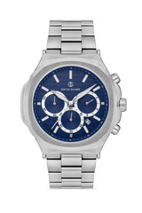 DAVID GUNER Lacivert Kadranlı Gümüş Paslanmaz Masif Çelik Erkek Kol Saati - DG-8522GA-A3