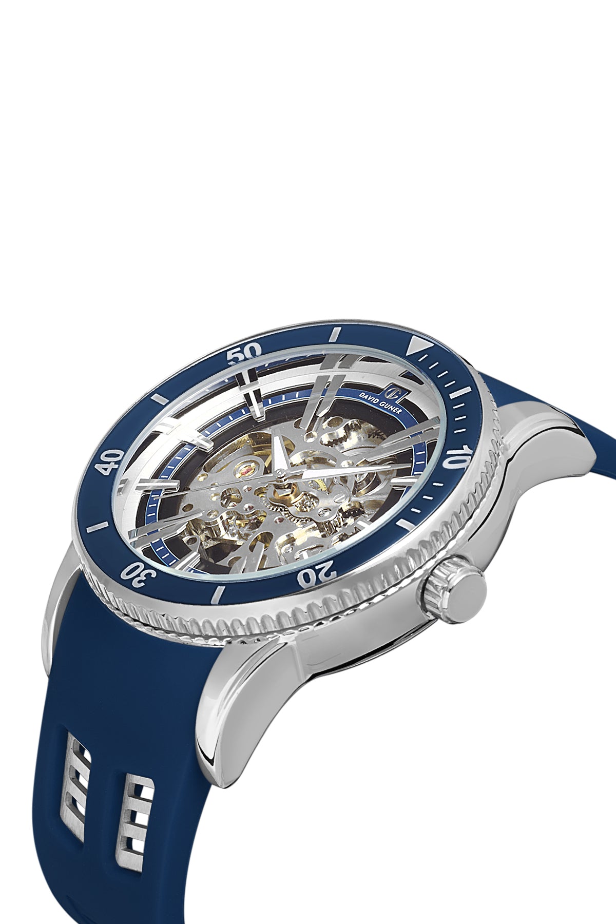 DAVID GUNER GÜMÜŞ KAPLAMALI MAVİ KADRANLI ERKEK KOL SAATİ - DG-8619GD-L1
