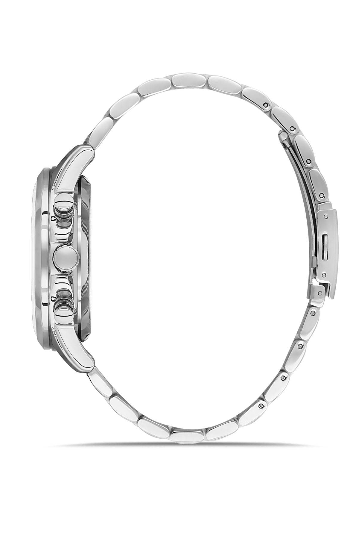 DAVID GUNER Men's Watch with Dark Blue Dial and Silver Plating Calendar