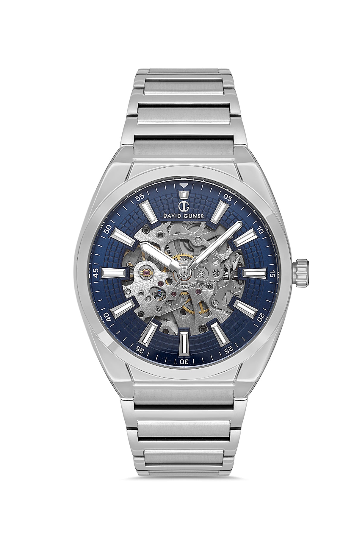 DAVID GUNER Otomatik Gümüş Kordonlu Mavi Kadranlı Erkek Saat - DG-8653GA-A3
