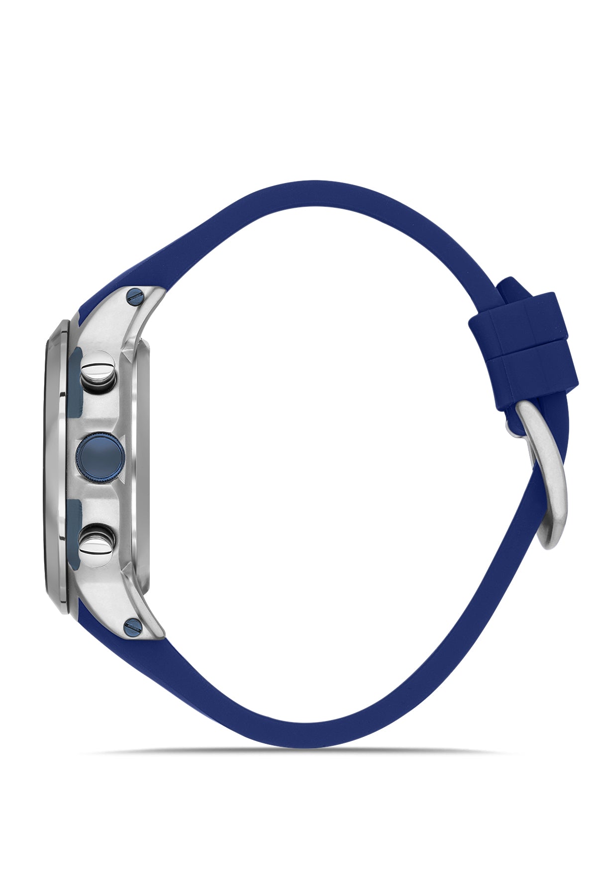 Davıd Guner Silver Plating Blue Silicone Band Men's Watch