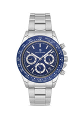 DAVID GUNER GÜMÜŞ KAPLAMALI MAVİ KADRANLI ERKEK KOL SAATİ DG-8711GA-A3