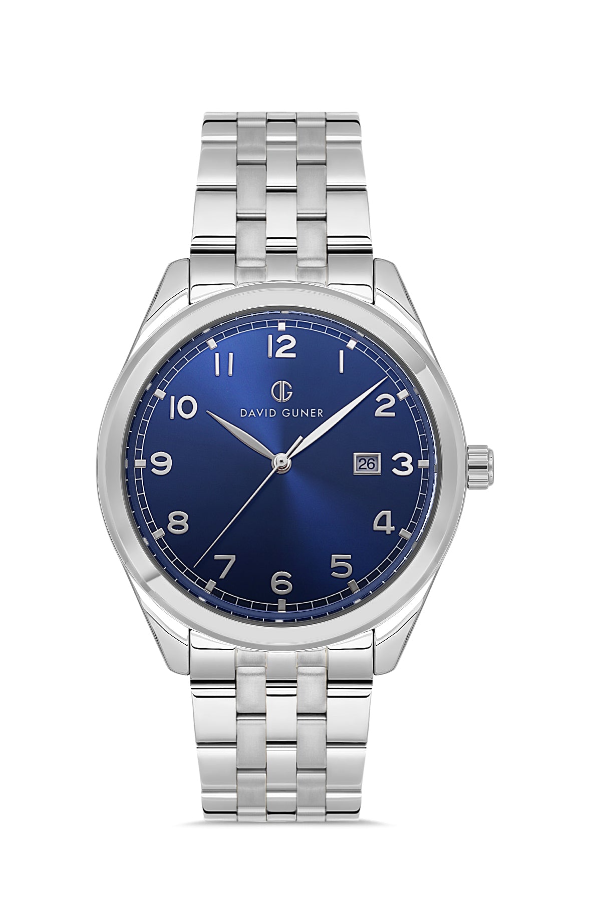 DAVID GUNER GÜMÜŞ KAPLAMALI MAVİ KADRANLI ERKEK KOL SAATİ - DG-8733GA-A3
