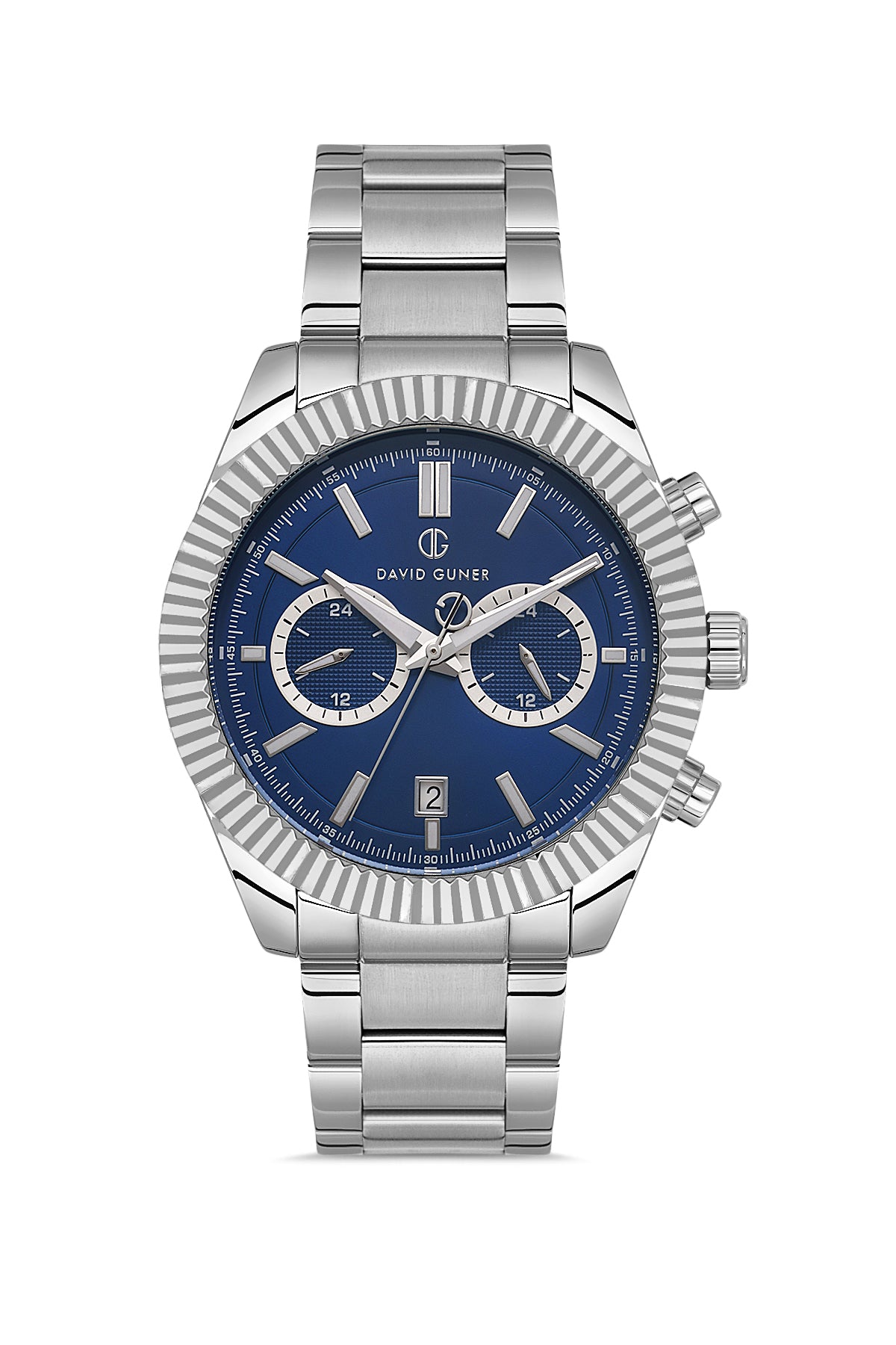 DAVID GUNER Mavi Kadranlı Gümüş Kaplama Erkek Kol Saati