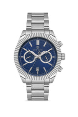 DAVID GUNER Mavi Kadranlı Gümüş Kaplama Erkek Kol Saati