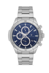 DAVID GUNER GÜMÜŞ KAPLAMALI MAVİ KADRANLI ERKEK KOL SAATİ - DG-8742GA-A3