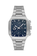 DAVID GUNER Mavi Kadranlı Gümüş Kaplama Erkek Kol Saati