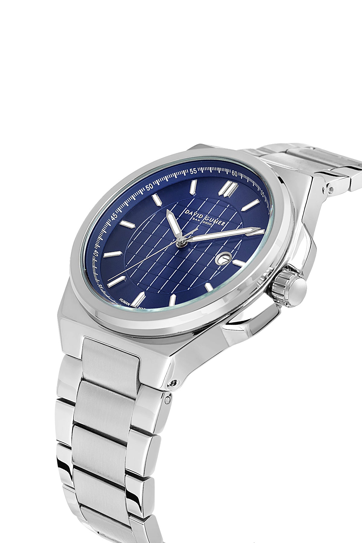 DAVID GUNER GÜMÜŞ KAPLAMALI MAVİ KADRANLI ERKEK KOL SAATİ DG-8870GA-A3
