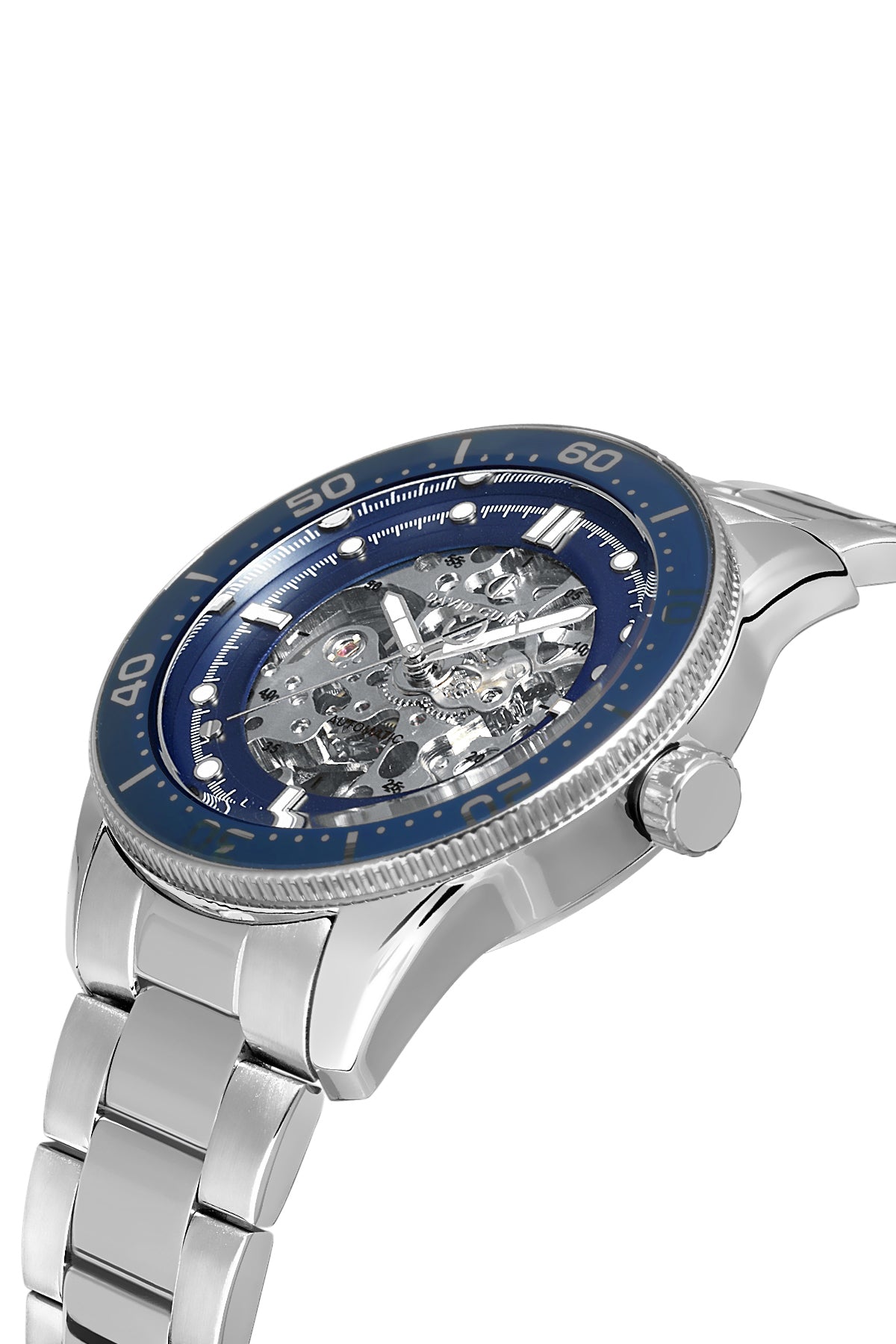Davıd Guner Silver Plating Blue Dial Automatic Men's Watch