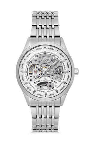 DAVID GUNER Silver Plating Automatic Function Men's Watch