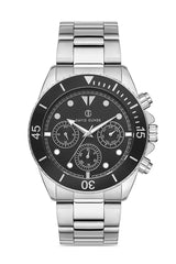 DAVID GUNER Siyah Kadranlı Gümüş Kaplamalı Erkek Kol Saati - DG-8252GA-A2