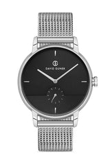 DAVID GUNER GÜMÜŞ KAPLAMALI SİYAH KADRANLI ERKEK KOL SAATİ - DG-8269GC-A2