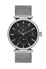 DAVID GUNER GÜMÜŞ KAPLAMALI SİYAH KADRANLI ERKEK KOL SAATİ DG-8284GC-A2