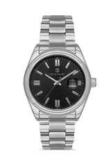 DAVID GUNER GÜMÜŞ KAPLAMALI SİYAH KADRANLI ERKEK KOL SAATİ - DG-8390GA-A2