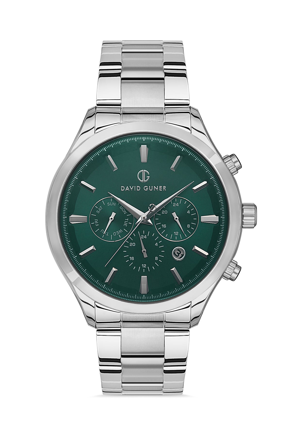 DAVID GUNER GÜMÜŞ KAPLAMALI SİYAH KADRANLI ERKEK KOL SAATİ - DG-8400GA-A10