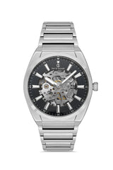 DAVID GUNER GÜMÜŞ KAPLAMALI SİYAH KADRANLI ERKEK KOL SAATİ DG-8653GA-A2