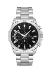 Davıd Guner Silver Plating Black Dial Men's Watch
