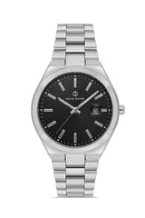 DAVID GUNER GÜMÜŞ KAPLAMALI SİYAH KADRANLI ERKEK KOL SAATİ DG-8697GA-A2