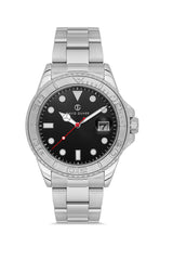 DAVID GUNER GÜMÜŞ KAPLAMALI SİYAH KADRANLI ERKEK KOL SAATİ DG-8712GA-A2