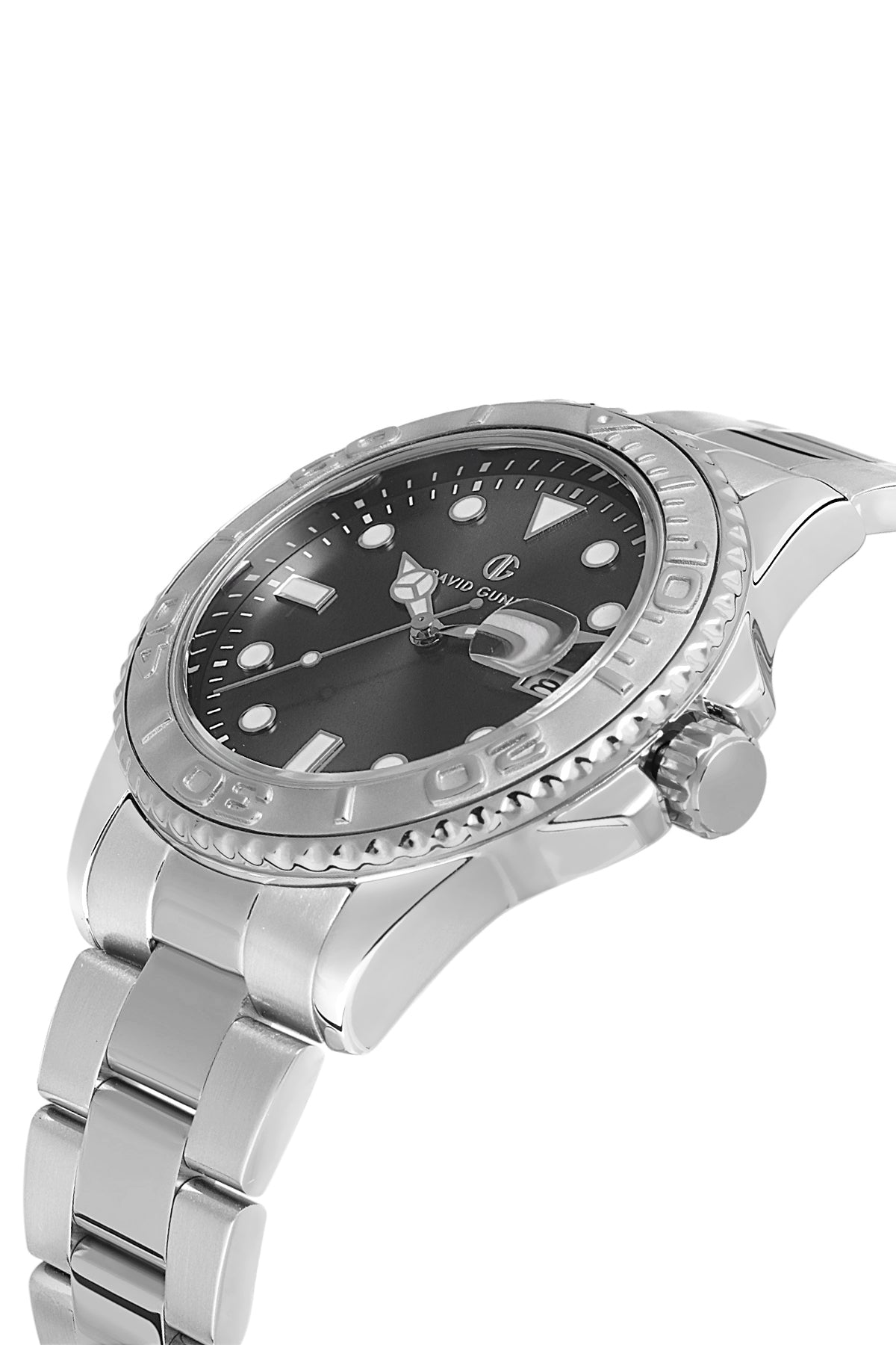 DAVID GUNER GÜMÜŞ KAPLAMALI SİYAH KADRANLI ERKEK KOL SAATİ DG-8712GA-A2