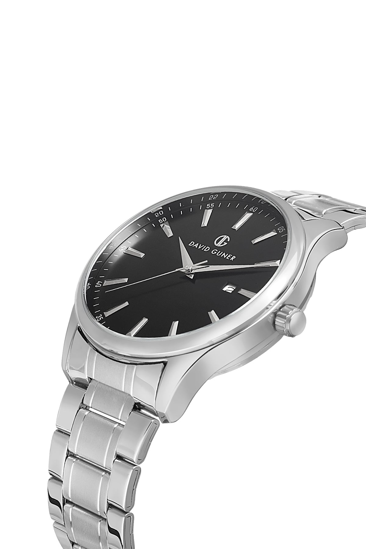 DAVID GUNER GÜMÜŞ KAPLAMALI SİYAH KADRANLI ERKEK KOL SAATİ - DG-8714GA-A2