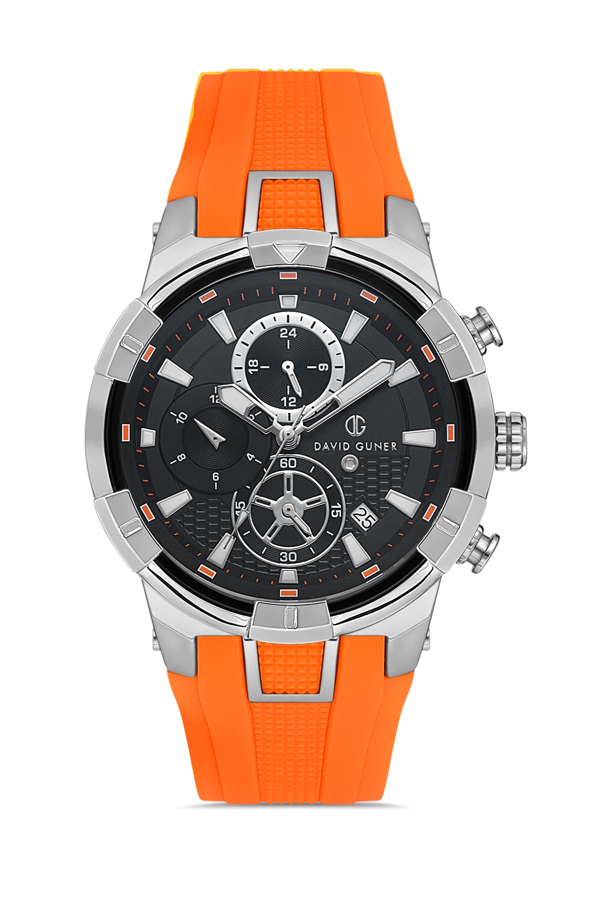 DAVID GUNER GÜMÜŞ KAPLAMALI SİYAH KADRANLI ERKEK KOL SAATİ - DG-8722GD-AD2