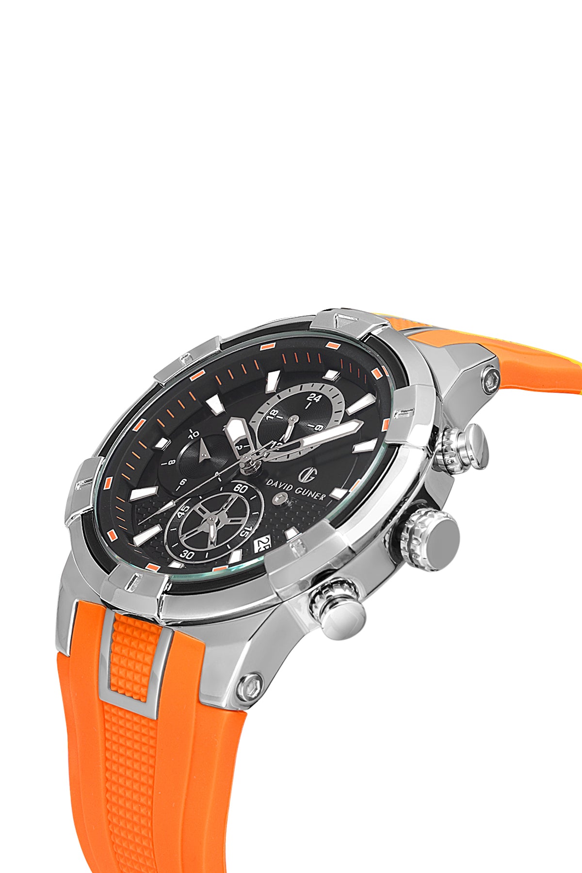 DAVID GUNER GÜMÜŞ KAPLAMALI SİYAH KADRANLI ERKEK KOL SAATİ - DG-8722GD-AD2