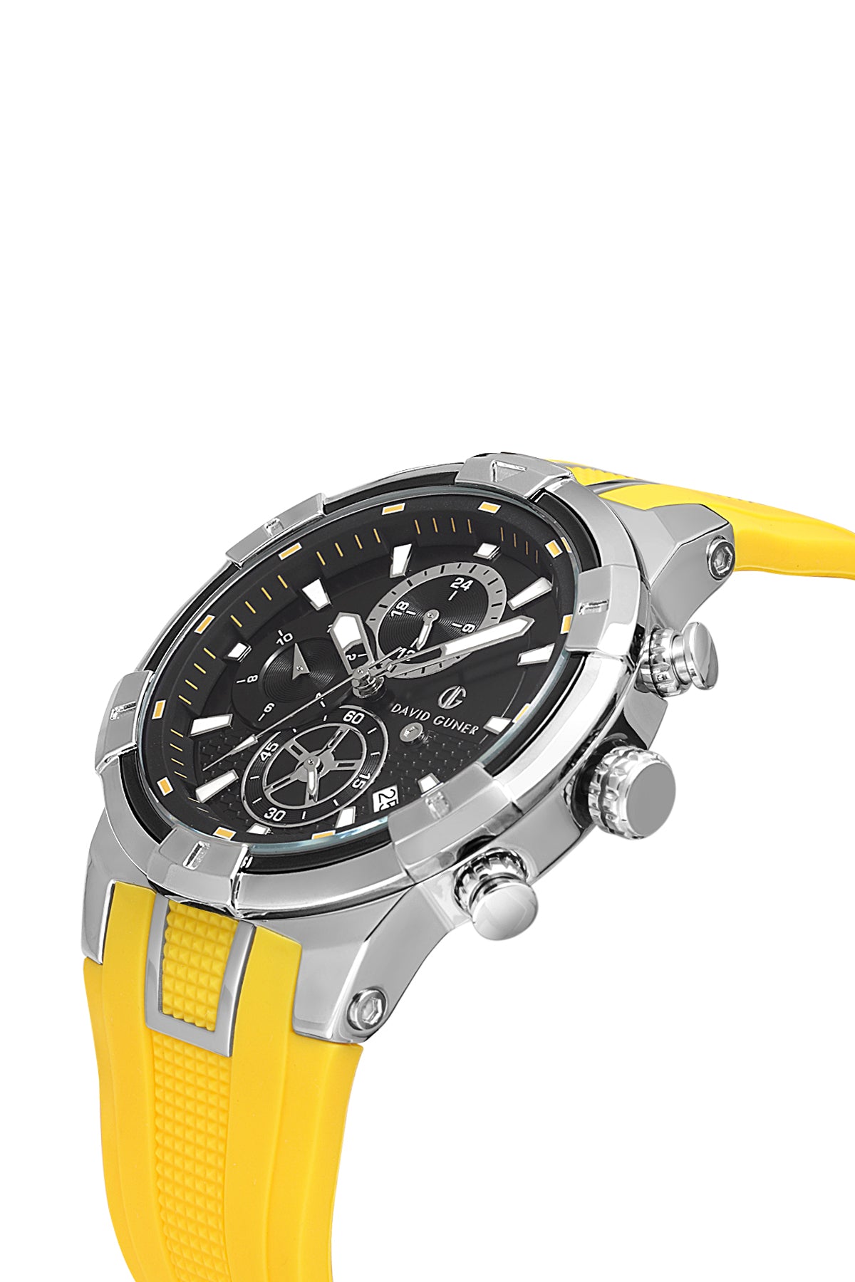 DAVID GUNER GÜMÜŞ KAPLAMALI SİYAH KADRANLI ERKEK KOL SAATİ - DG-8722GD-AE2