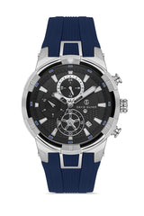 DAVID GUNER GÜMÜŞ KAPLAMALI SİYAH KADRANLI ERKEK KOL SAATİ - DG-8722GD-L2