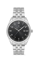 DAVID GUNER GÜMÜŞ KAPLAMALI SİYAH KADRANLI ERKEK KOL SAATİ - DG-8733GA-A2