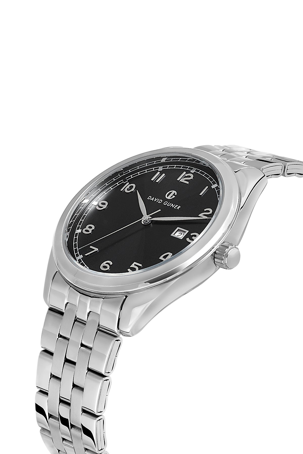 DAVID GUNER GÜMÜŞ KAPLAMALI SİYAH KADRANLI ERKEK KOL SAATİ - DG-8733GA-A2