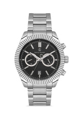 DAVID GUNER Siyah Kadranlı Gümüş Kaplama Erkek Kol Saati