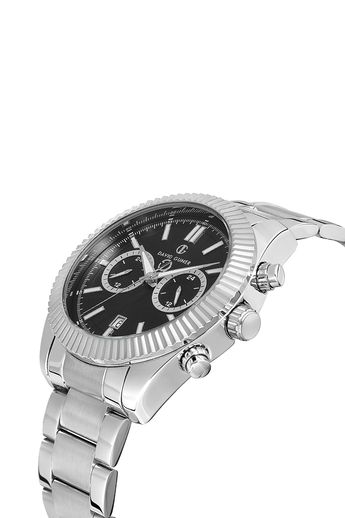 DAVID GUNER Siyah Kadranlı Gümüş Kaplama Erkek Kol Saati