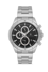 DAVID GUNER GÜMÜŞ KAPLAMALI SİYAH KADRANLI ERKEK KOL SAATİ - DG-8742GA-A2