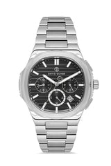 DAVID GUNER GÜMÜŞ KAPLAMALI SİYAH KADRANLI ERKEK KOL SAATİ DG-8756GA-A2