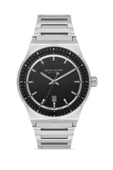 DAVID GUNER Gümüş Kaplamalı Siyah Kadranlı Erkek Kol Saati - DG-8890GA-A2