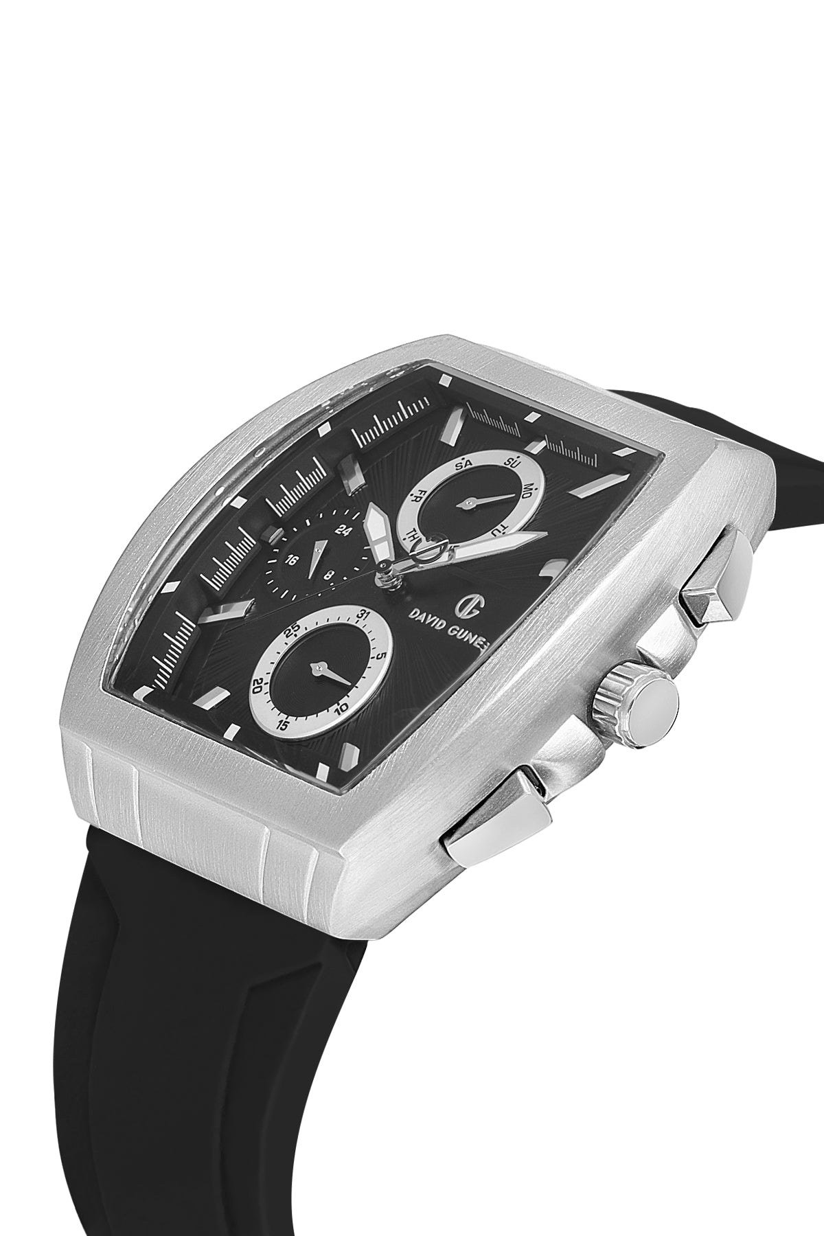 DAVID GUNER GÜMÜŞ KAPLAMALI SİYAH KADRANLI KADIN KOL SAATİ DG-8486GD-J2