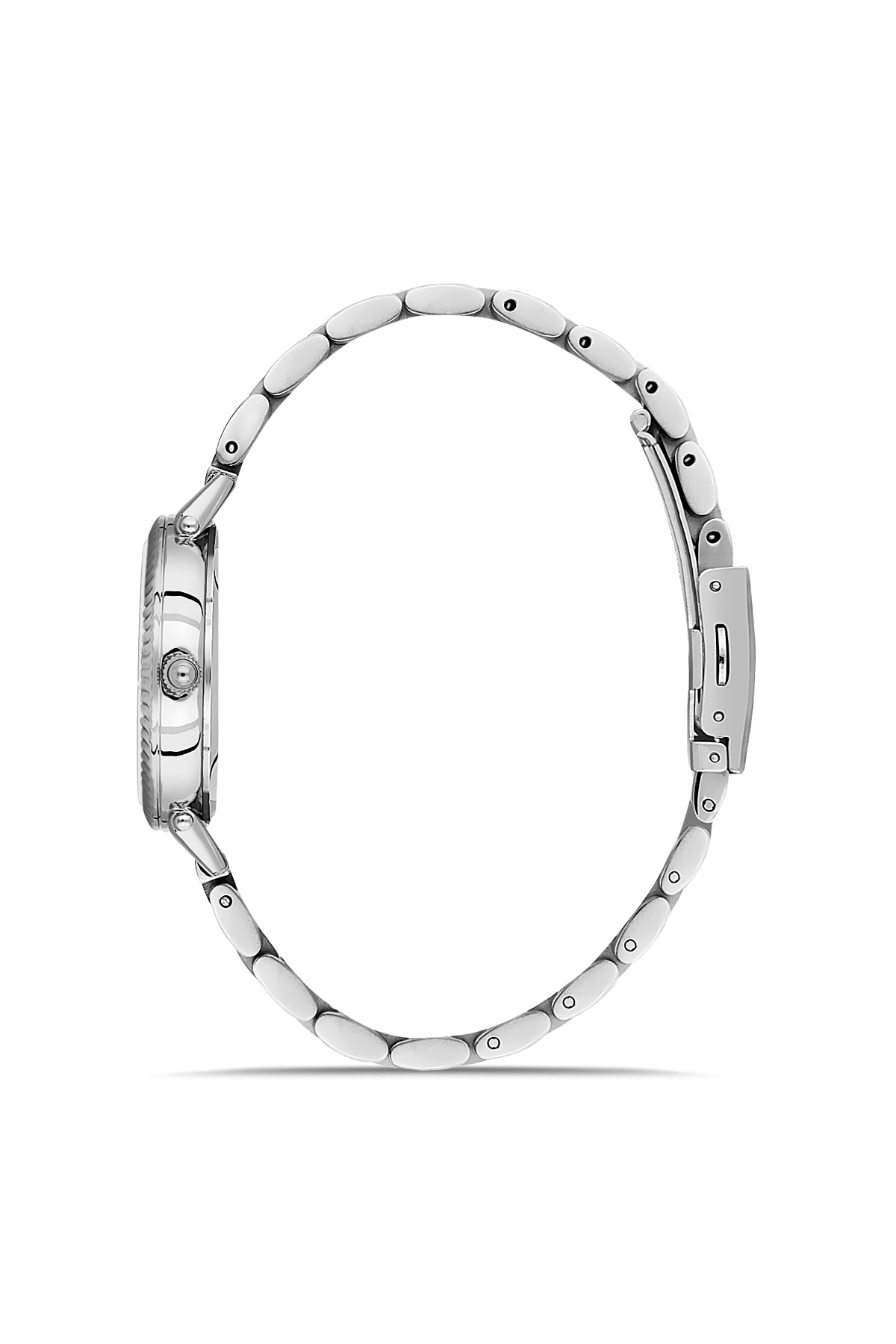 DAVID GUNER Gümüş Kaplama Siyah Kadranlı Paslanmaz Masif Çelik Kadın Kol Saati - DG-8644LA-A2