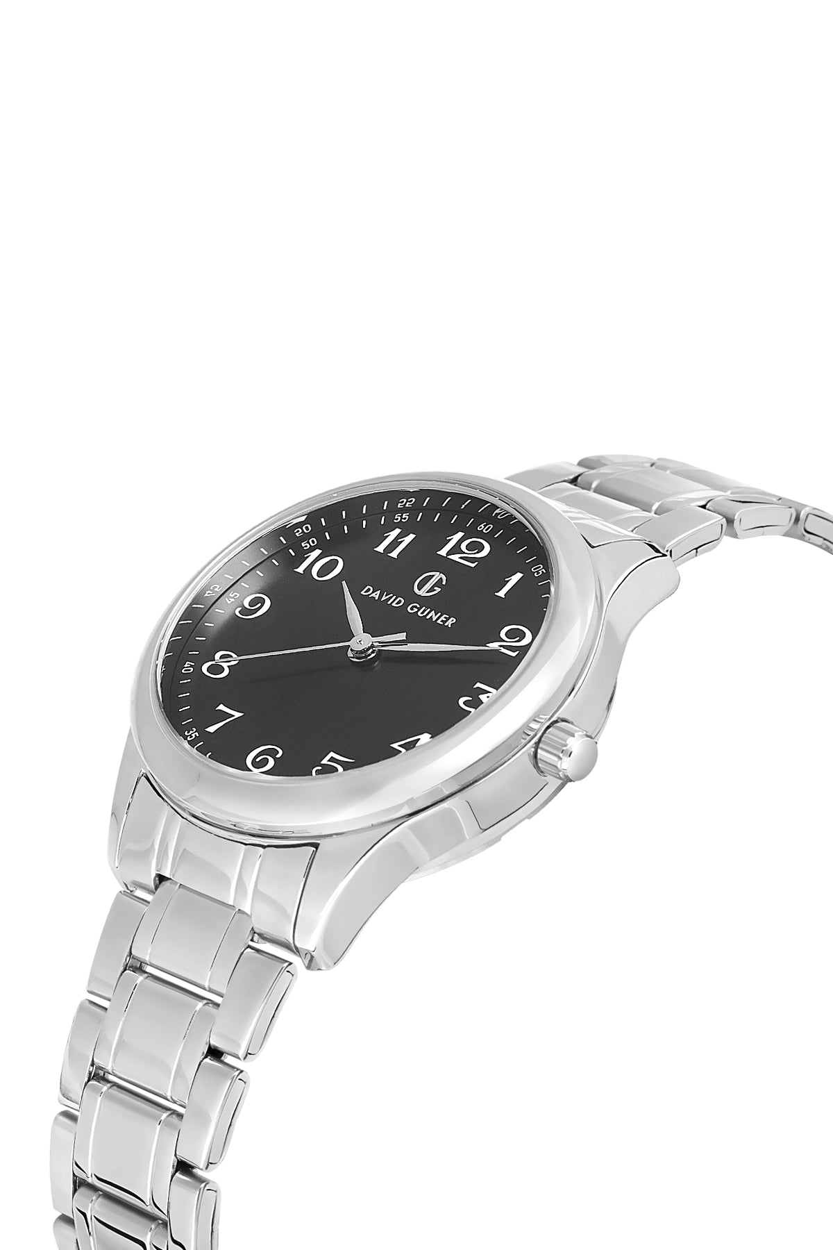 DAVID GUNER GÜMÜŞ KAPLAMALI SİYAH KADRANLI KADIN KOL SAATİ DG-8717LA-A2