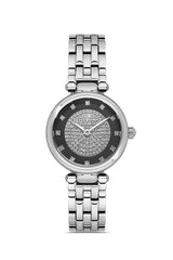 DAVID GUNER GÜMÜŞ KAPLAMALI SİYAH KADRANLI KADIN KOL SAATİ DG-8738LA-A2