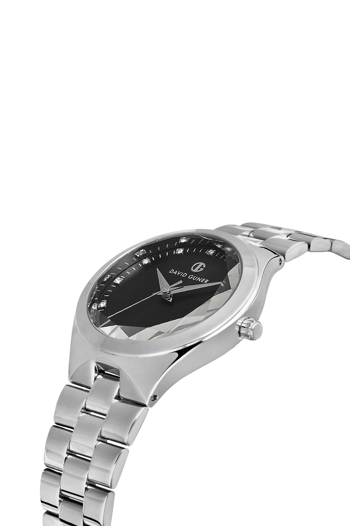 DAVID GUNER Gümüş Kaplama Siyah Kadranlı Kadın Kol Saati - DG-8829LA-A2
