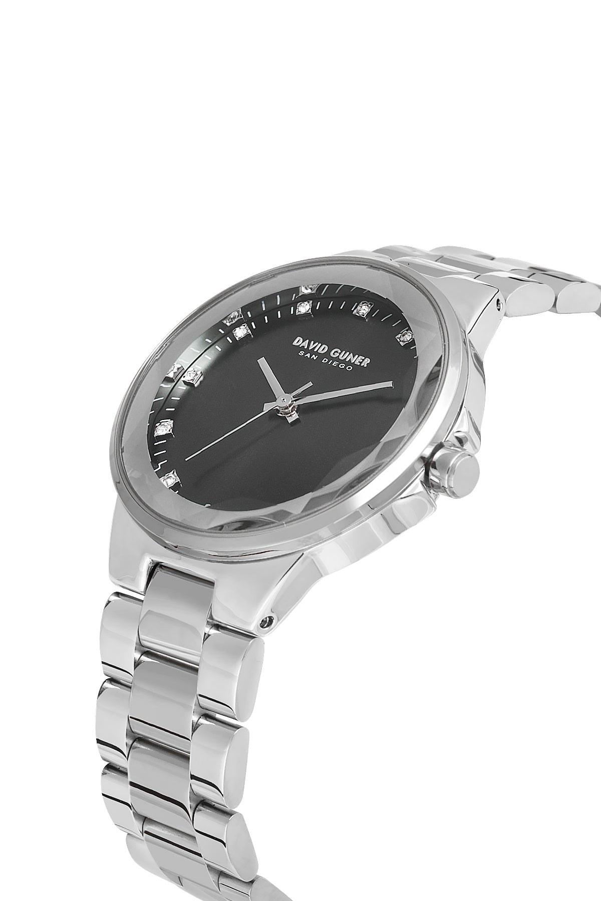 DAVID GUNER GÜMÜŞ KAPLAMALI SİYAH KADRANLI KADIN KOL SAATİ DG-8909LA-A2